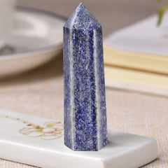 MOGEMT crystal point wand, six facets, enhances ritual energy and altar ambiance.