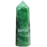 MOGEMT green fluorite obelisk tower front view promotes calm focus during meditation