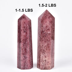 MOGEMT meditation space with strawberry quartz tower activating calm and clarity.