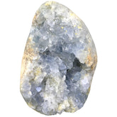 MOGEMT raw blue celestite geode sparkles and enhances home decor with tranquil ambiance.