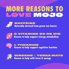 MOJO slider-pack design shown for convenient, portion-controlled caffeine.