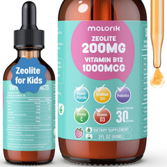 Molorik Pure Zeolite Detox bottle pour enables easy daily dosing.