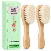 Molylove baby hair brush with beech wood for gentle grooming and scalp soothing.