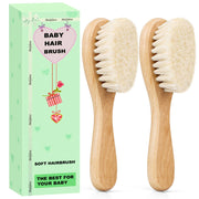 Molylove baby hair brush with beech wood for gentle grooming and scalp soothing.