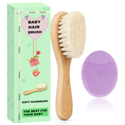 Molylove baby hair brush with natural goat bristles for gentle scalp massage