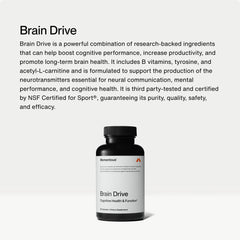 Momentous Brain Drive capsules close-up, high-quality nootropic ingredients for clarity.