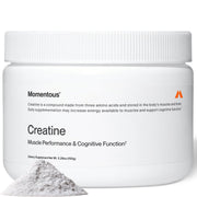 Momentous Creatine Monohydrate Powder bottle supports lean muscle and recovery.