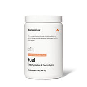 Momentous Fuel powder tub label for premium intra-workout hydration