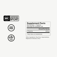 Momentous L-Theanine label detail highlights purity and NSF certification