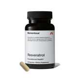 Momentous Resveratrol bottle front showing branding and potency for daily wellness.