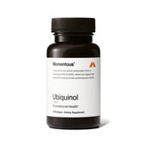Momentous Ubiquinol bottle front showing plant-based CoQ10 packaging for energy support.