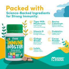 MOMMY HANA tiger milk mushroom ingredient image highlights natural support for growing bodies.