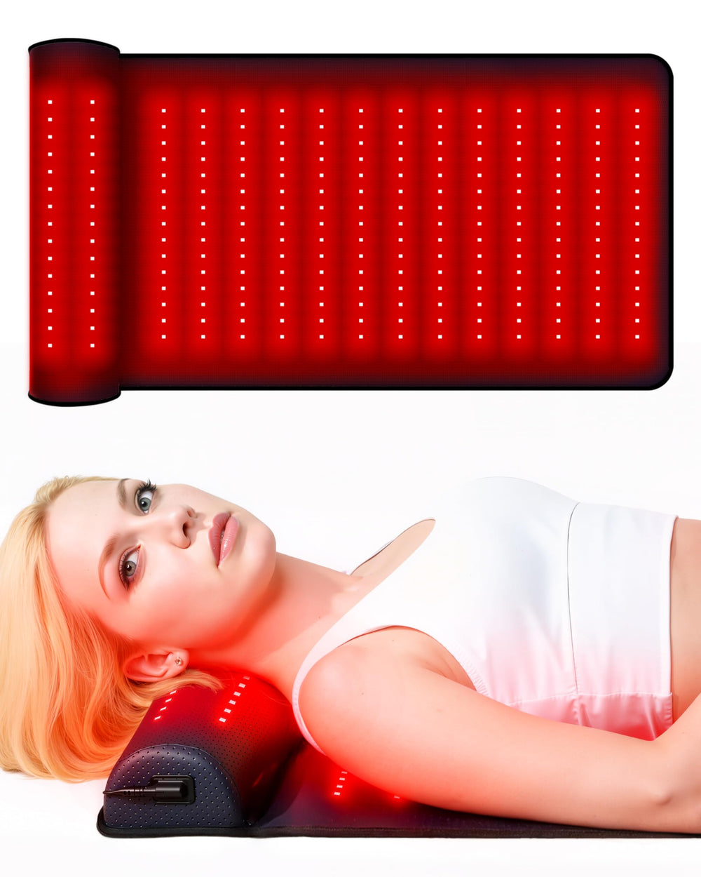 Monaggio Upgrade 19x36 red light therapy mat for comprehensive relaxation at home