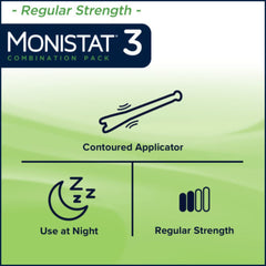 Monistat 3-Day external itch cream tube for fast symptom relief