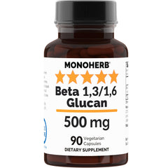 MONOHERB Beta Glucan bottle with transparent capsules for easy daily use