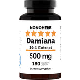 MONOHERB Damiana Extract 500 mg bottle for daily use and convenient dosing.