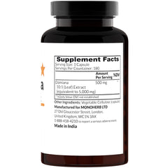 MONOHERB Damiana Extract 500 mg capsules with no additives for easy swallowing.