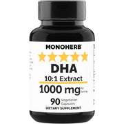 MONOHERB DHA Extract 1000 mg bottle front with high-potency capsules