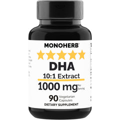 MONOHERB DHA Extract 1000 mg bottle front with high-potency capsules