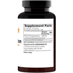 Monoherb Marine Phytoplankton capsules close-up highlighting pure extract and strength