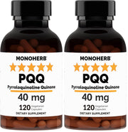 MONOHERB PQQ bottle with 120 capsules for daily use