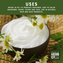 Chamomile flowers for bath soaks and relaxing aromatics by Monterey Bay Herb Co.