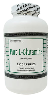 Montiff Pure L-Glutamine bottle for convenient daily supplement