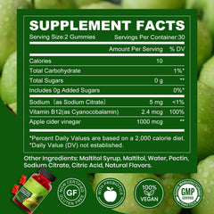 Montue ACV gummies close-up highlighting natural apple flavor.
