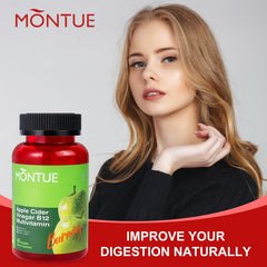 Montue apple cider vinegar ingredients featuring mother for purity.