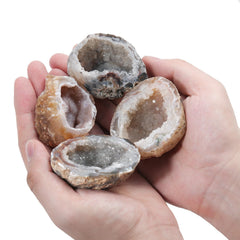 Mookaitedecor agate geode cluster showcased on office desk as a stylish paperweight