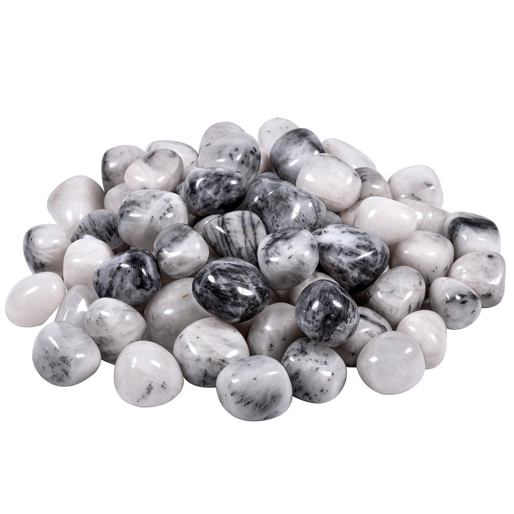 mookaitedecor black rutilated quartz tumbled stones 1lb pack for DIY crafts and meditation