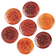 Mookaitedecor carnelian palm stone with archangel symbol for meditation and focus