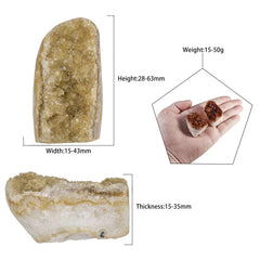 Mookaitedecor citrine geode interior view reveals vibrant crystals for display.