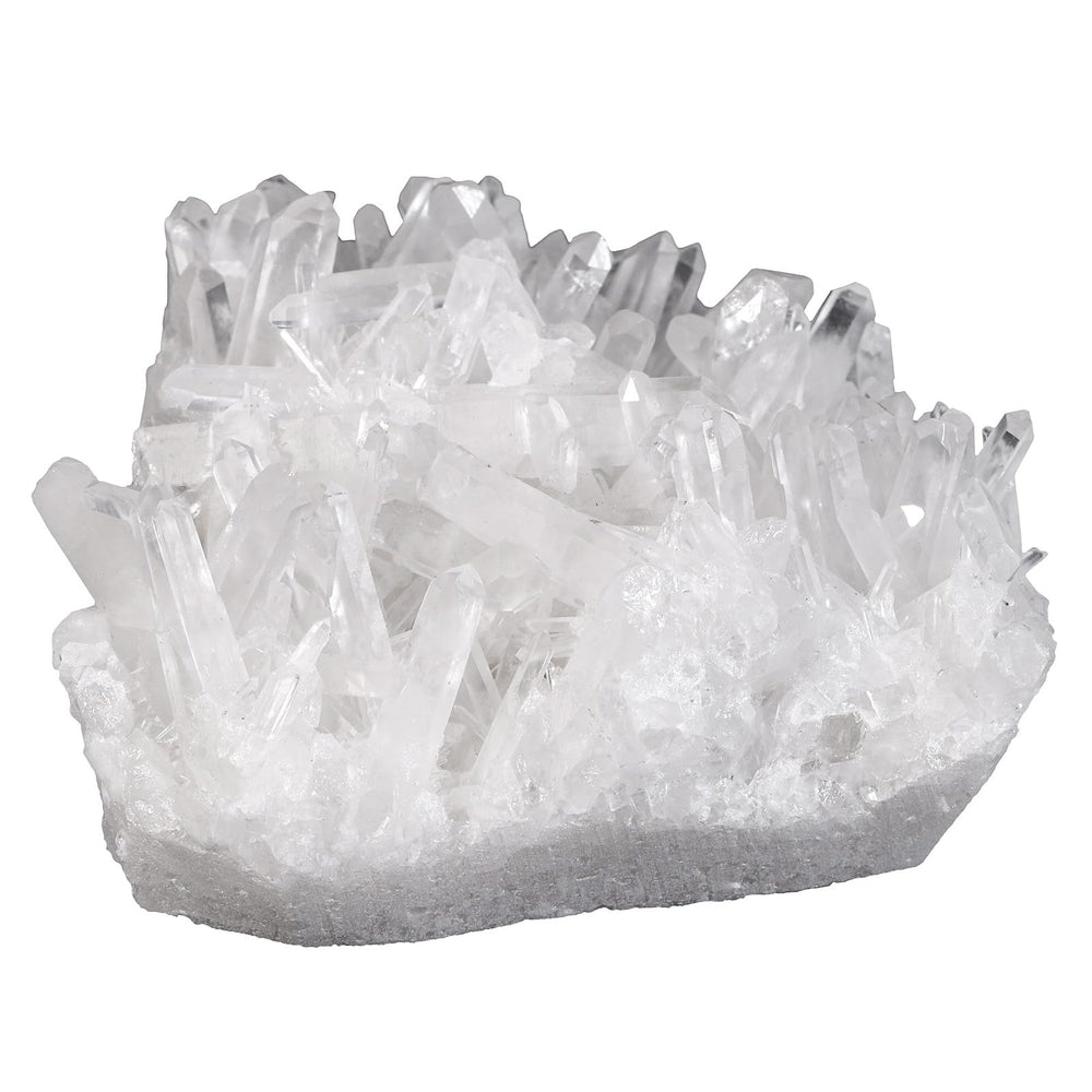 Mookaitedecor clear quartz cluster geode close-up for a striking home display and calm ambiance.