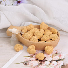Mookaitedecor puffed heart stones arranged for meditation and chakra work.