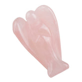 Mookaitedecor Rose Quartz Guardian Angel figurine, palm-sized crystal for calm and harmony.