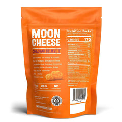 Moon Cheese cheddar bites close-up highlighting crunchy texture and cheddar flavor