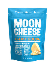 Moon Cheese Get Pepper Jacked bites close-up, peppery crunch for keto snacks.
