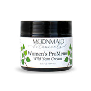 MoonMaid Botanicals ProMeno Wild Yam Cream bottle showing premium hormone balance formula for the skin
