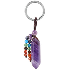 Moonsix crystal hexagon prism keychain offering balanced energy on the go
