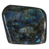 Moonsix Labradorite upright crystal slab with blue flashes, ideal for desk decor and focus