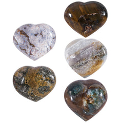 moonsix Ocean Agate Puffy Heart on a desk as a decorative focus