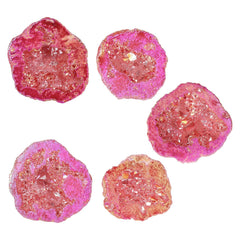 Moonsix titanium-coated geode red sparkle adds modern decor.
