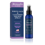 Moonwater Elixirs Lavender Sage spray bottle close-up for calming energy cleansing