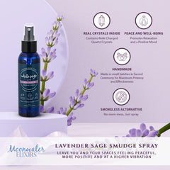Moonwater Elixirs Lavender Sage spray bottle pour for space refreshment