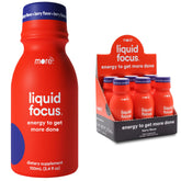 More Labs Liquid Focus bottle front view showing the product for focused energy on the go.