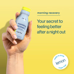More Labs Morning Recovery Lemon bottle being poured for immediate hydration.