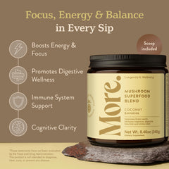 More. Longevity & Wellbeing coconut banana flavor for a smooth energy boost