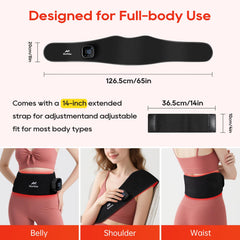 Morfone cordless belt with battery charge for hands-free therapy anywhere.