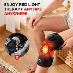 Morfone red-light therapy knee image focuses on visible 660nm light enhancing surface tissue circulation
